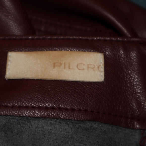 Anthropologie Pilcro The Breaker Cropped Faux Leather Pants in Wine Size 32 - Picture 11 of 14